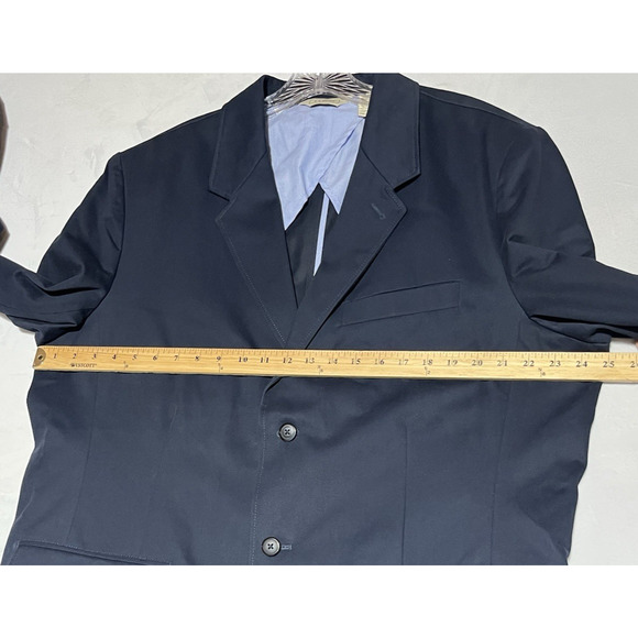 LL Bean Mens Cotton Blazer Jacket Size 46 Regular Navy Two Button Sport Coat - Picture 10 of 15